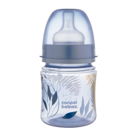 Canpol Babies EasyStart, antikoliekfles, brede mond, Goud, blauw, 35/239, vanaf de geboorte, 120 ml