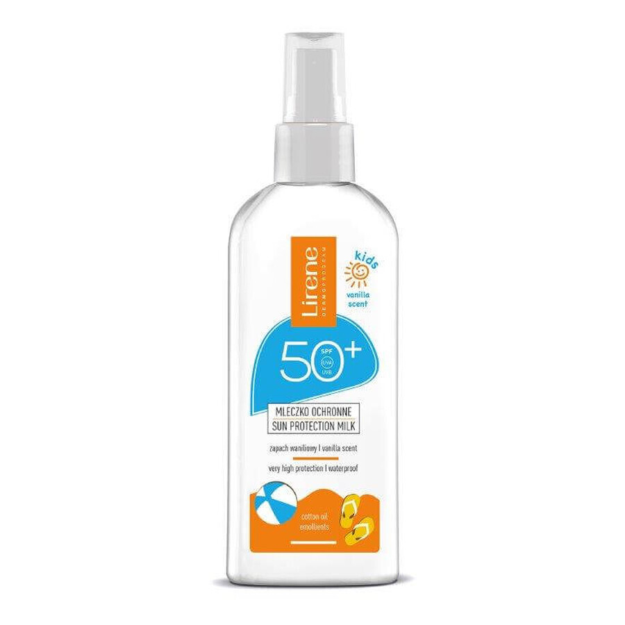 Lirene Kids, Ochronne mleczko dla dzieci SPF 50+, wanilia, 150 ml