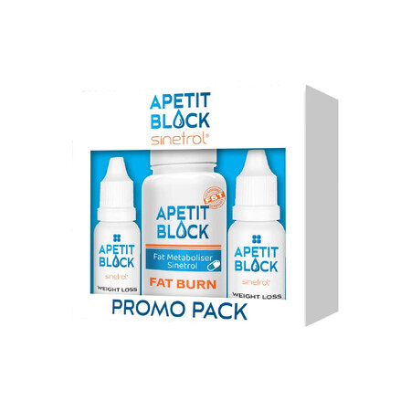 Apetit Block Sinetrol Paket 30 Kapseln + 2 Flaschen x 15 ml – zur Gewichtsreduktion