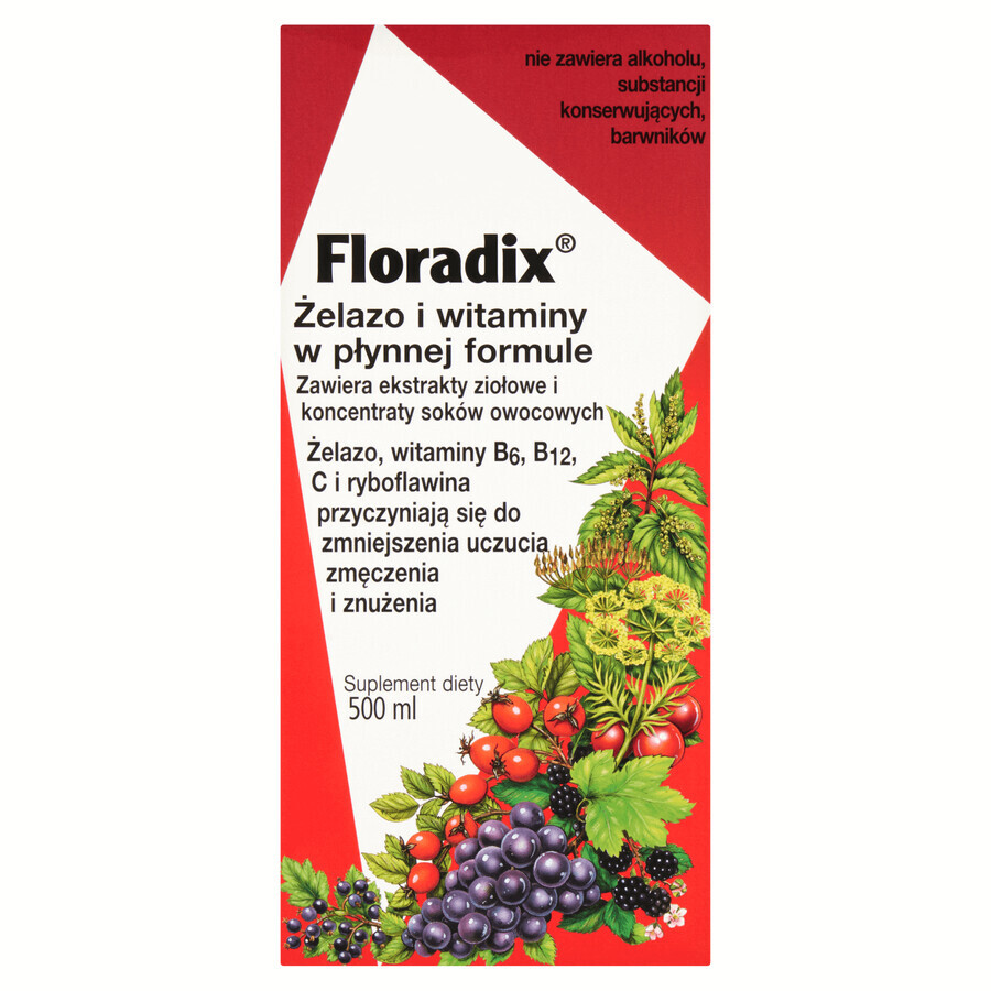 Floradix Hierro y Vitaminas, 500 ml ENVASE CONTAMINADO