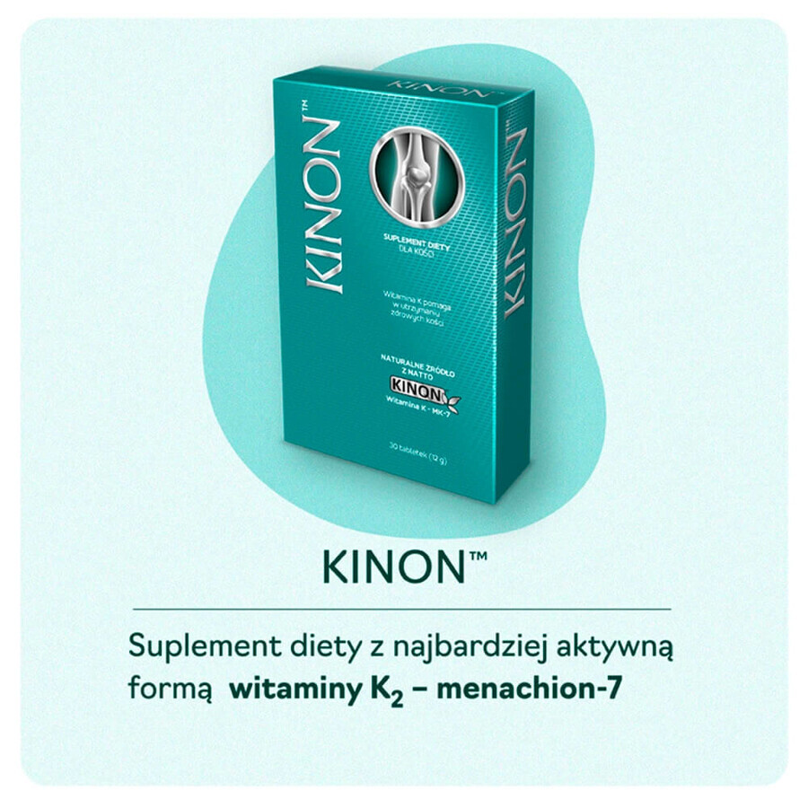 Kinon, vitamina K2-MK7 da natto 75 μg, 30 compresse DATA SCORTA