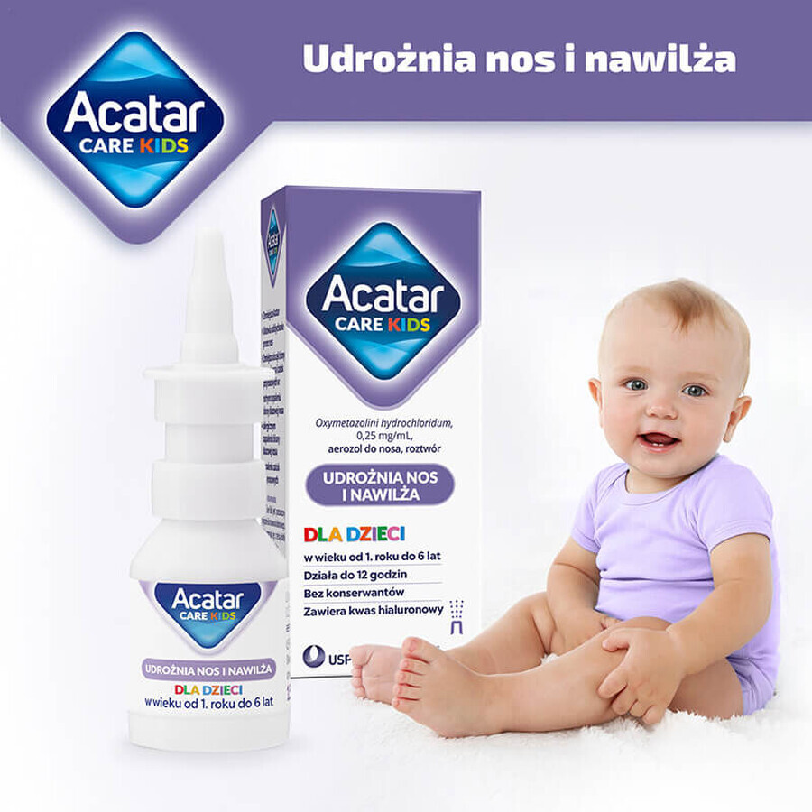 Acatar Care Kids 0,25 mg/ml, spray nazal pentru copii 1-6 ani, soluție, 15 ml SHORT DATE