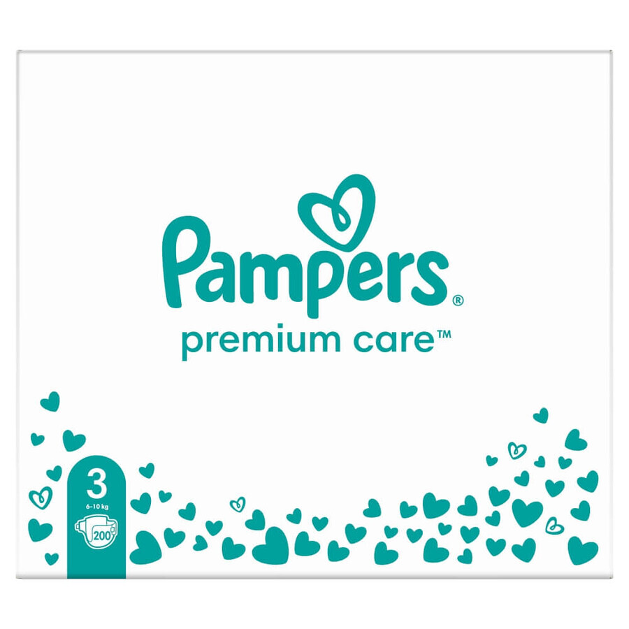 Pampers Premium Care, size 3 diapers, 6-10 kg, 200 DEFECTIVE PACKAGE