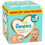 Pampers Premium Care, size 3 diapers, 6-10 kg, 200 DEFECTIVE PACKAGE