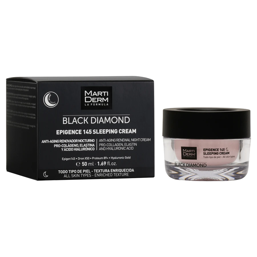 MartiDerm Black Diamond Epigence 145 Sleeping Cream, Anti-Aging-Nachtcreme für das Gesicht, 50 ml VERBRAUCHSFREIE VERPACKUNG