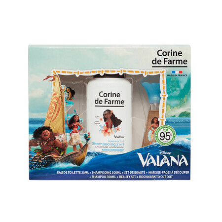 Corine De Farme Disney Vaiana Set, Eau de Toilette, 30 ml + Duschgel, 300 ml + Haarspangen, 2 Stück + Armband, 1 Stück GEBROCHENE VERPACKUNG