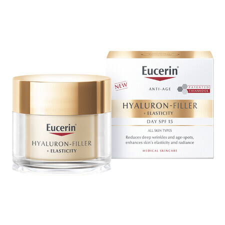 Eucerin Hyaluron Filler + Elasticity, anti-wrinkle day cream with thiamidol, SPF 15, 50 ml