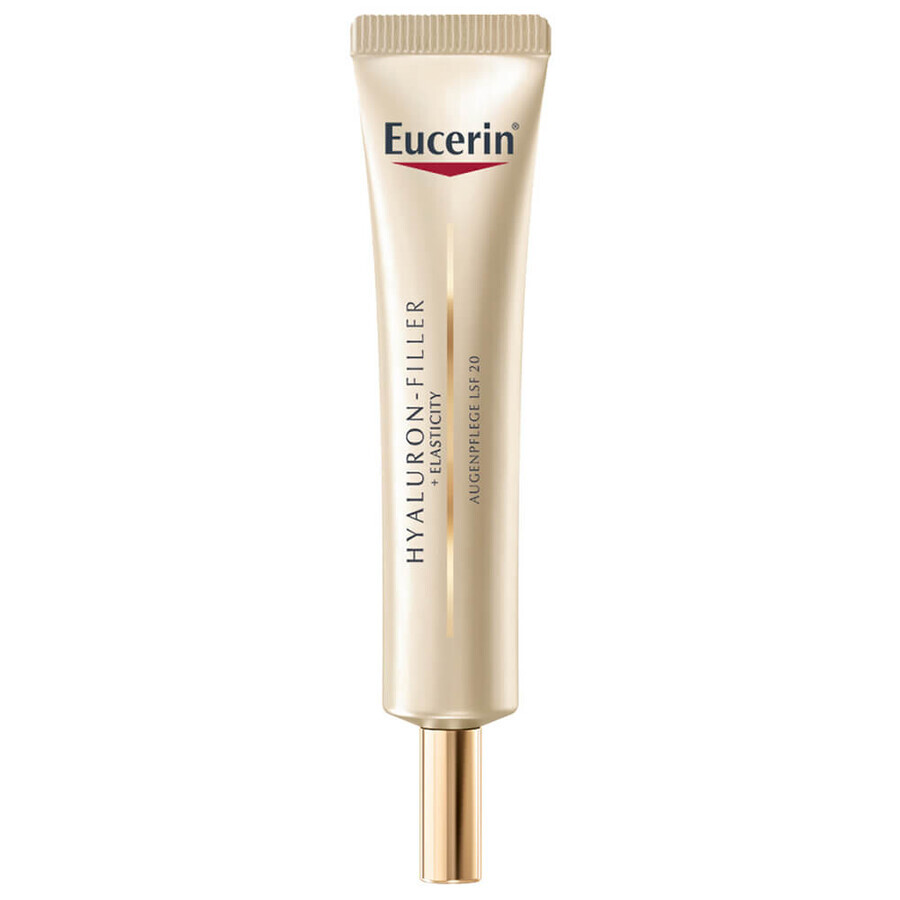 Eucerin Hyaluron Filler + Elasticity, straffende Anti-Falten Augencreme, SPF 20, 15 ml