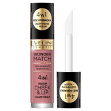 Eveline Cosmetics Wonder Match Velour Cheek&amp;Lip, Rouge und flüssiger Lippenstift, Nr. 02, 4,5 ml