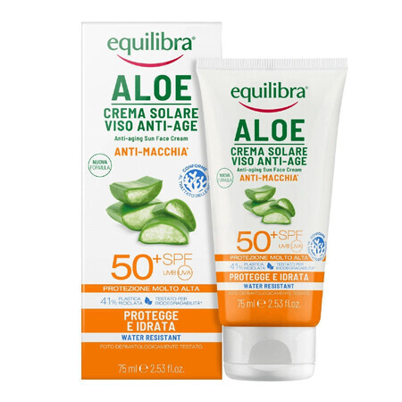 Equilibra Aloe, crema solare viso antirughe, SPF 50+, 75 ml