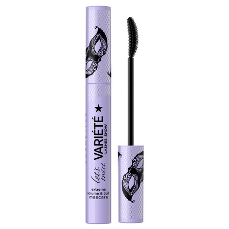 Eveline Cosmetics Variete Lashes Show Lets Twist, Mascara mit Schwung und Volumen, Schwarz, 10 ml