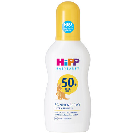 HiPP Babysanft, loțiune de protecție solară, spray, SPF 50+, 150 ml