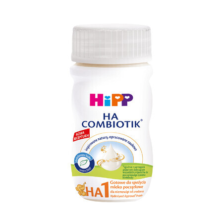 HiPP HA 1 Combiotik, leche infantil lista para tomar, desde el nacimiento, 90 ml