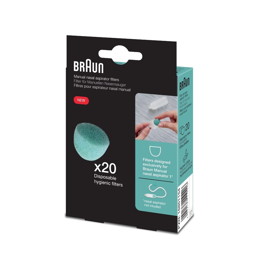 Braun BNF020EU, filtros para aspirador manual, desechables, 20 piezas