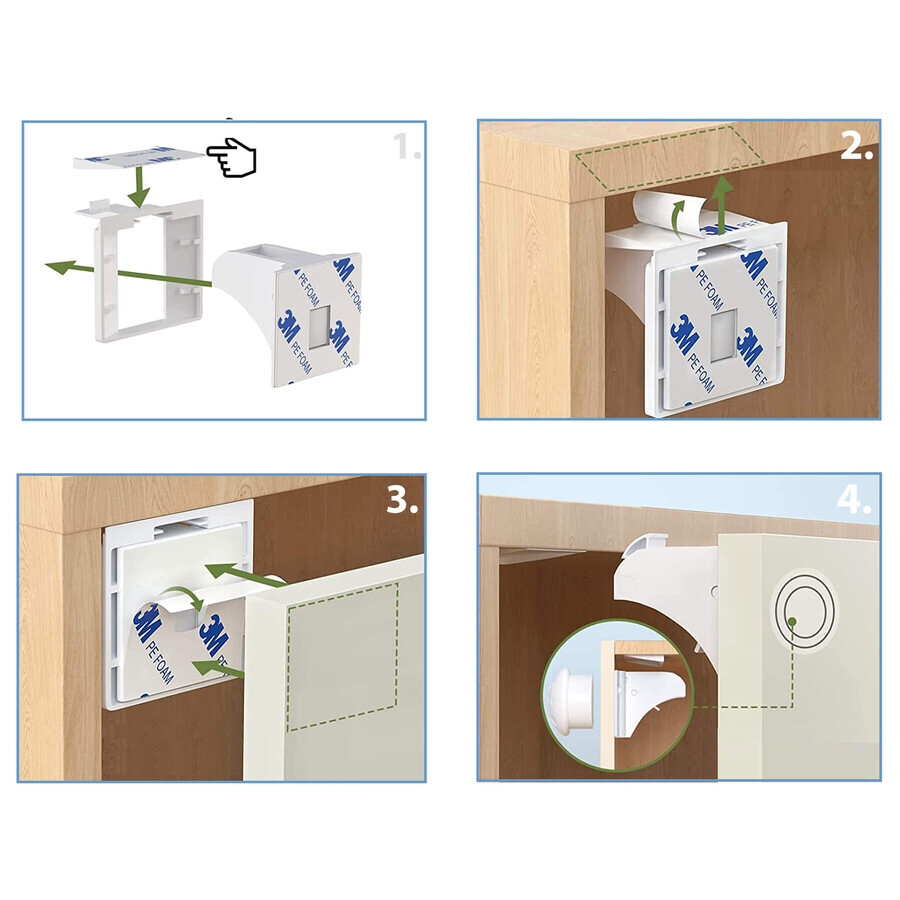 Sipo, magnetic protection for cabinets and drawers, 4 pieces