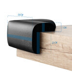 Sipo, Schaumstoffecken für Möbelkanten und Ecken, schwarz, 4 Stück
