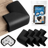 Sipo, foam corners for furniture edges and corners, black, 4 pieces