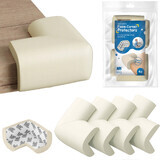 Sipo, foam corner protectors for edges and corners of furniture, ecru, 4 pieces