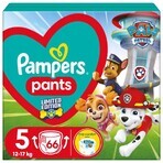 Pampers Pants, pantalones pañales, Paw Patrol, talla 5, 12-17 kg, 66 piezas