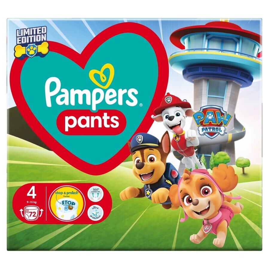 Pampers Pants, diapers, Psi Patrol, size 4, 9-15 kg, 72 pcs