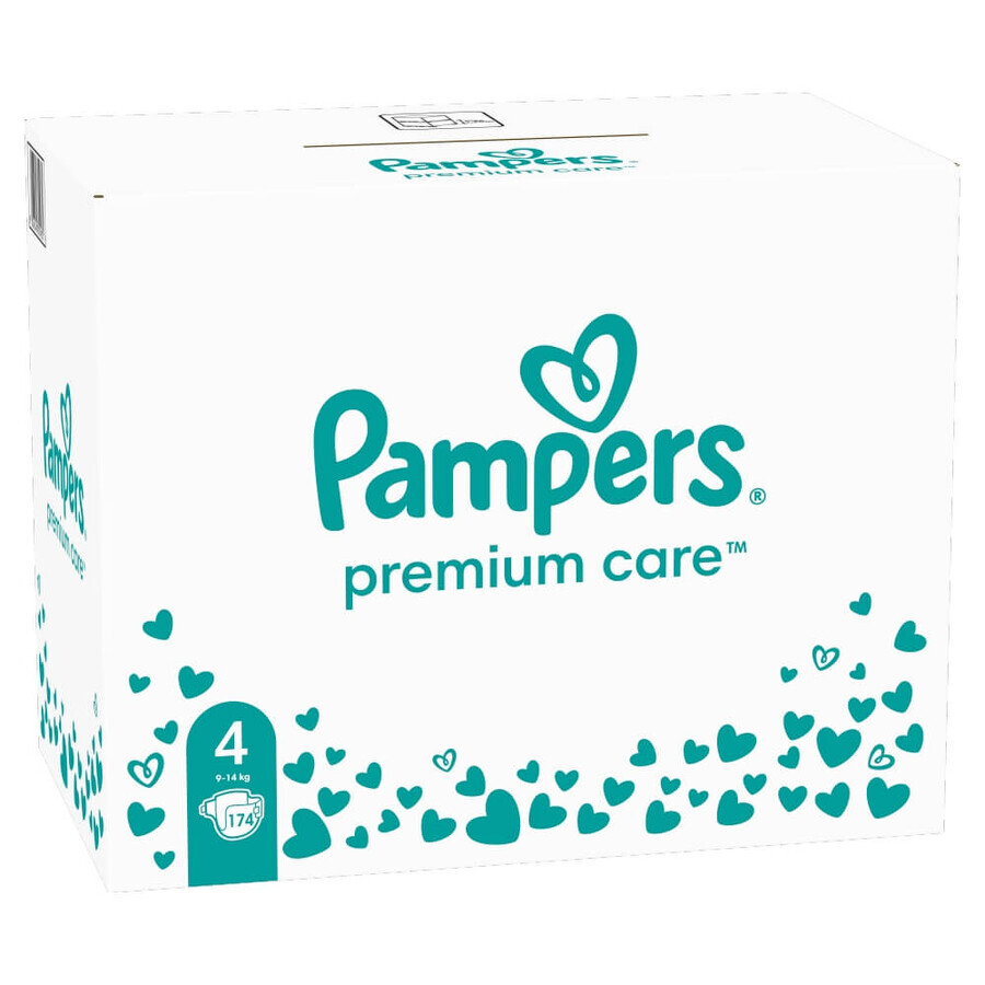 Pampers Premium Care, Windeln, Größe 4, 9-14 kg, 174 Stück