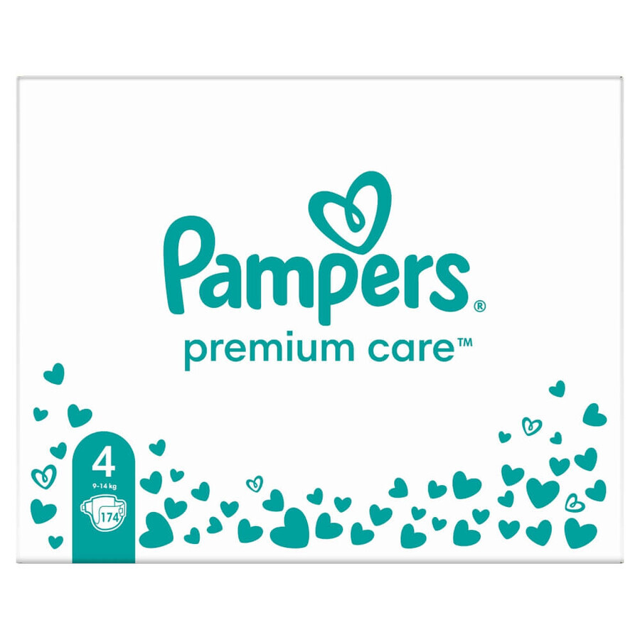 Pampers Premium Care, Windeln, Größe 4, 9-14 kg, 174 Stück