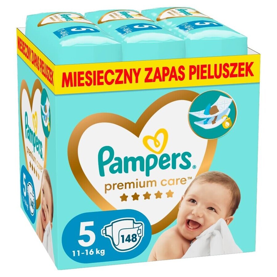 Pampers Premium Care, couches, taille 5, 11-16 kg, 148 pcs