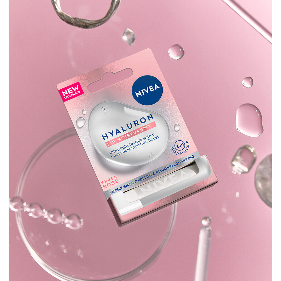 Nivea Hyaluron, Lip balm, Sheer Rose, 5.2 g