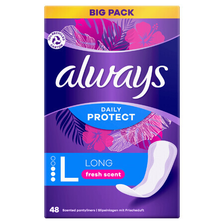 Always Daily Protect, frisch duftende Damenbinden, lang, 48 Stück