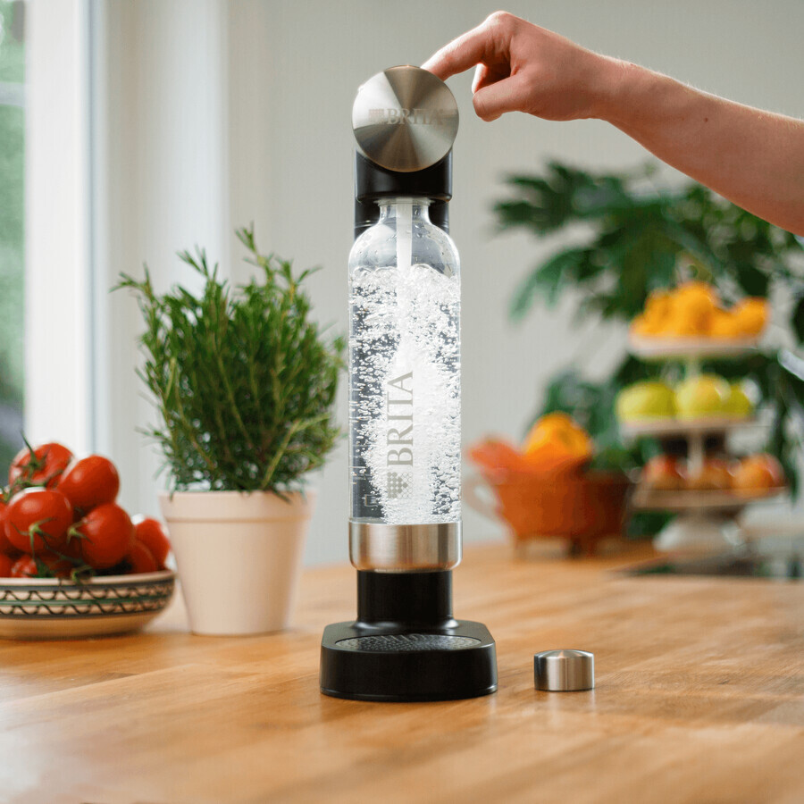 Brita SodaOne, Sättigungsbecher für kohlensäurehaltiges Wasser, schwarz