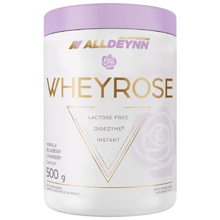 Alldeynn WheyRose Alldeynn WheyRose, vanilla and blueberry flavour with freeze-dried blueberry pieces, 500 g