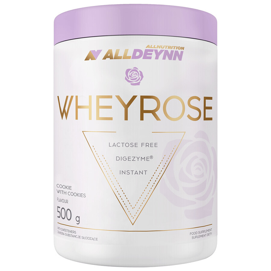 Allnutrition Alldeynn WheyRose, biscuitsmaak met suikervrije biscuitstukjes, 500 g