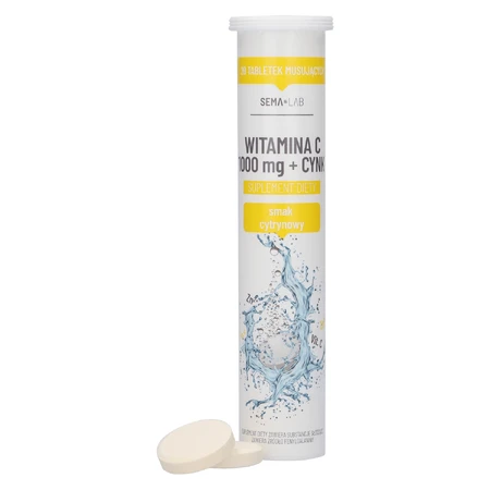 SEMA Lab Vitamina C 1000 mg + Zinc, sabor limón, 20 comprimidos efervescentes
