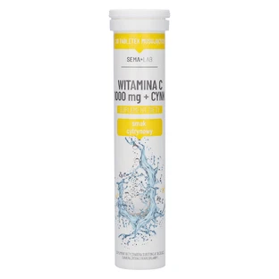 SEMA Lab Vitamina C 1000 mg + Zinc, sabor limón, 20 comprimidos efervescentes