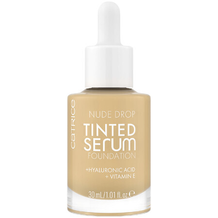 Catrice Nude Drop Tinted Serum Foundation, base en suero que cuida, n.º 020W, 30 ml