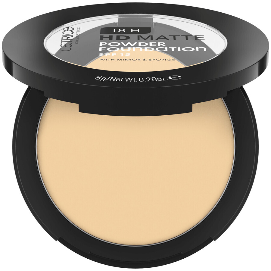 Catrice 18H HD Matte Powder Foundation, base de maquillaje en polvo matificante, n.º 020N, ​​SPF 15, 8 g