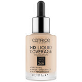 Catrice HD Liquid Coverage Foundation 24H, flüssige Foundation, 010 Light Beige, 30 ml