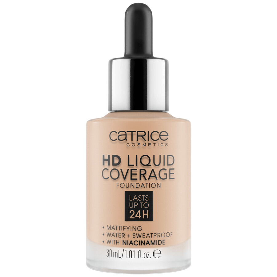 Catrice HD Liquid Coverage Foundation 24H, flüssig deckende Foundation, 030 Sand Beige, 30 ml