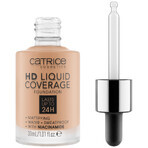 Catrice HD Liquid Coverage Foundation 24H, base de cobertura líquida, 040 Warm Beige, 30 ml