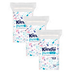 Kindii Pure Set, Wattebäusche für Babys, 3 x 60 Stück