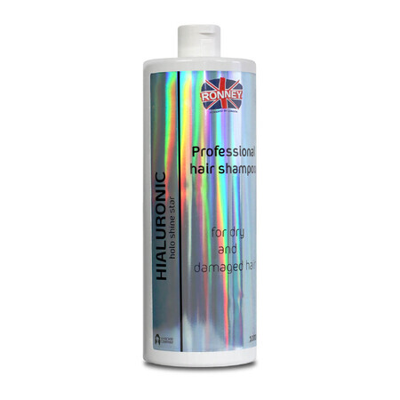 Ronney HoLo Shine Star Hyaluronic, shampooing hydratant pour cheveux secs et abîmés, 1000 ml