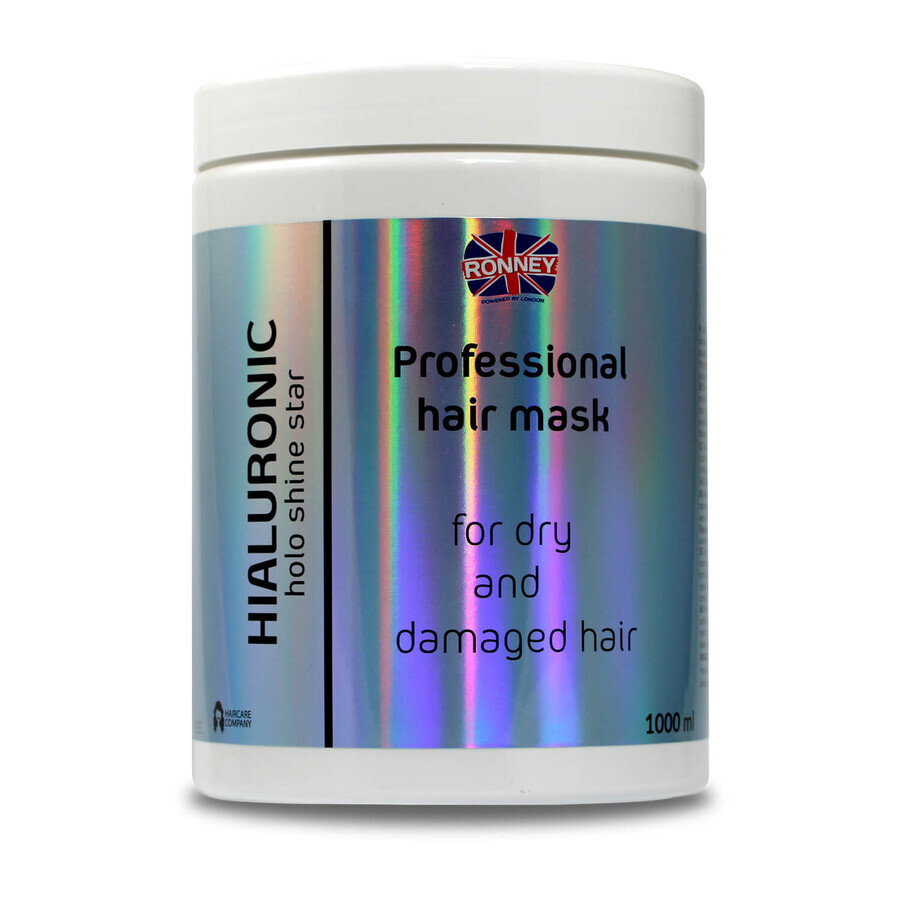 Ronney HoLo Shine Star Hyaluron, hydraterend masker voor droog en beschadigd haar, 1000 ml