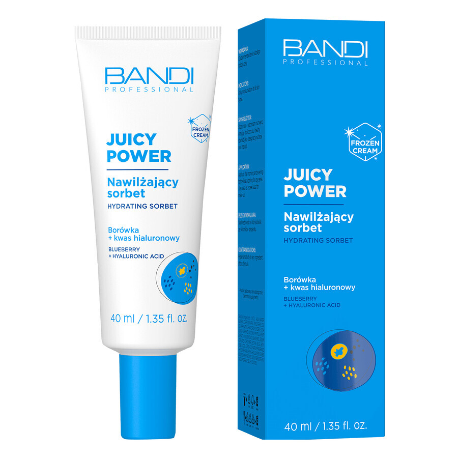 Bandi Juicy Power, moisturizing face sorbet, blueberry + hyaluronic acid, 40 ml