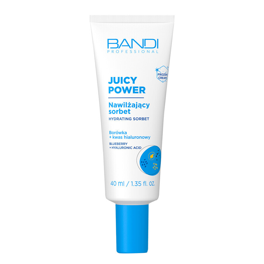 Bandi Juicy Power, moisturizing face sorbet, blueberry + hyaluronic acid, 40 ml