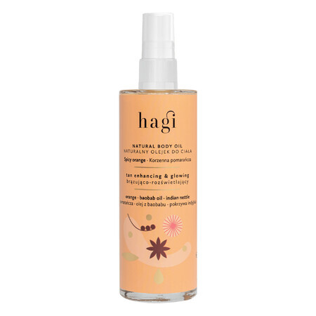 Hagi Spicy Orange, ulei de corp natural, bronzant și iluminator, 100 ml