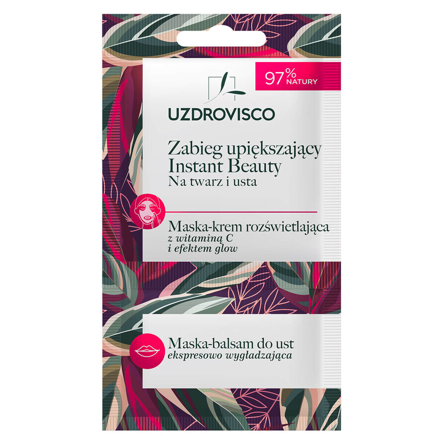 Uzdrovisco Instant Beauty Treatment, Gesichts- und Lippenmaske, 10 ml