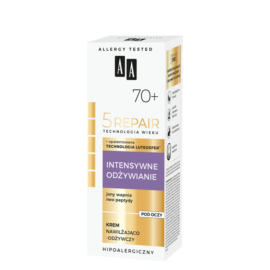 AA Age Technology 5 Repair 70+ Intensive Cremă de ochi hrănitoare, hidratantă și revitalizantă, 15 ml