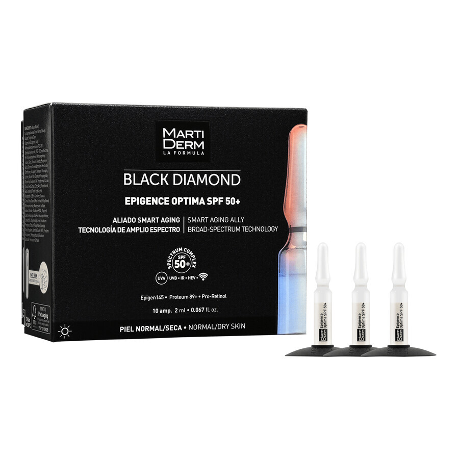 MartiDerm Black Diamond Epigence Optima, antiverouderingsserum, SPF 50+, 2 ml x 10 ampullen