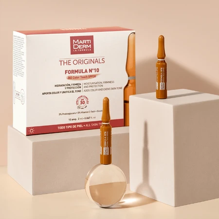 MartiDerm The Originals Formula Nᵒ10 HD Color Touch, feuchtigkeitsspendendes und straffendes Serum, SPF 30, 2 ml x 10 Ampullen