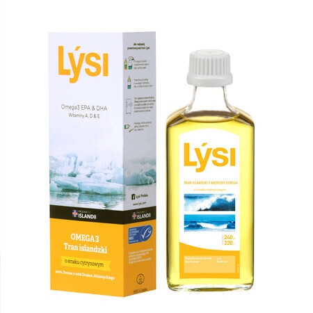 Lysi Isländisches Transfett, Zitronengeschmack, 240 ml